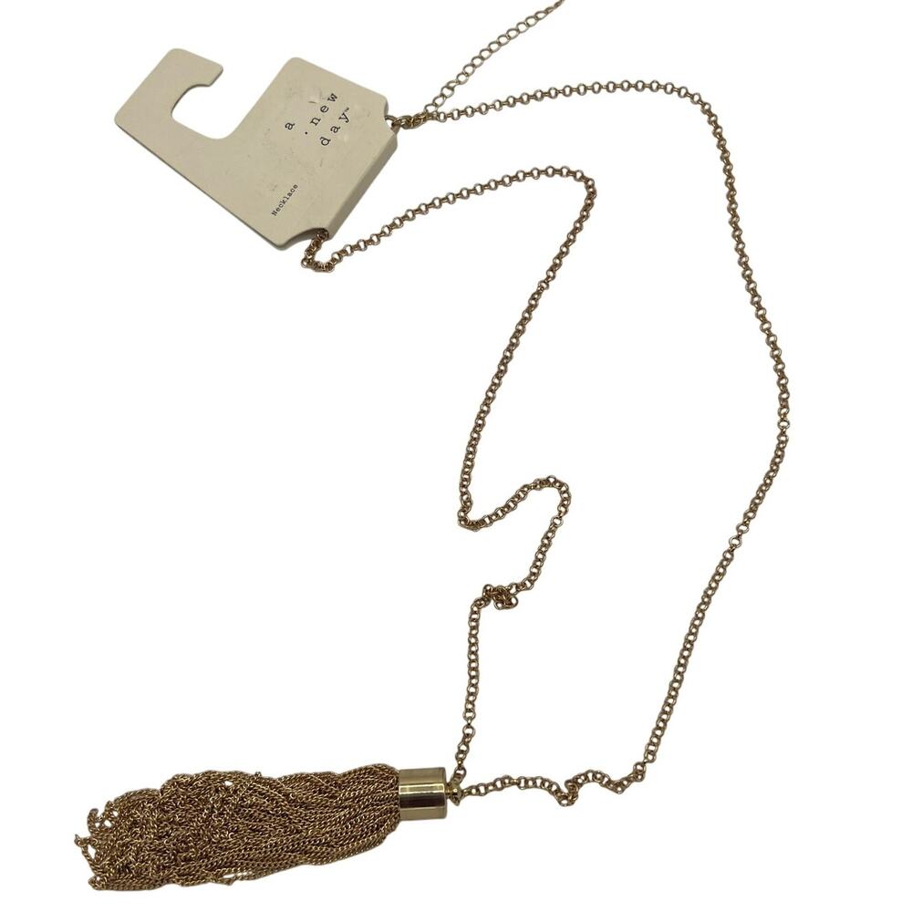 A New Day Women's Gold Chain Tassel Necklace - NWT
